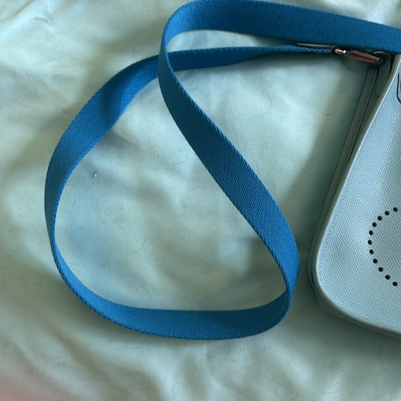 Hermes Evelyn’s TPM BLEU Atoll with blue fabric contrasting strap. Auth - Picture 2 of 7